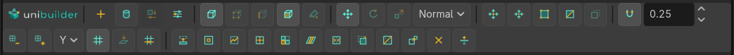 The Unibuilder toolbar