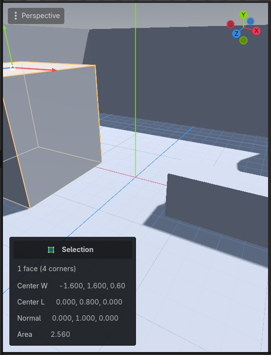 A blockout scene on the Unibuilder reference grid